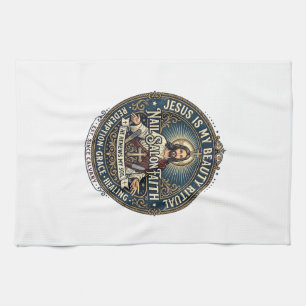 Jesus Nail Tech Nail Artist T-Shirt Inspirational Kitchen Towel