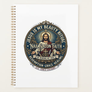 Jesus Nail Tech Nail Artist T-Shirt Inspirational  Planner