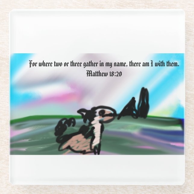jesus name  glass coaster (Front)