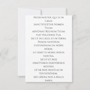 Jesus Name Holy Card Latin Pater Noster