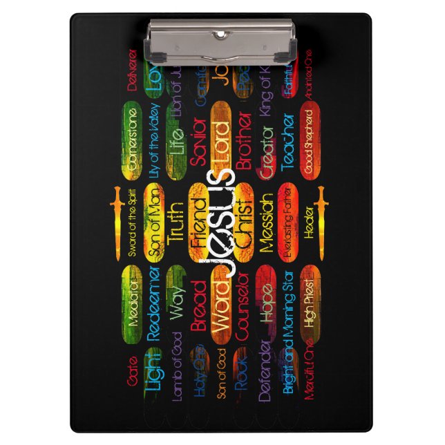 Jesus Names Multi-colour  Clipboard (Front)