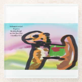 jesus no worry glass coaster