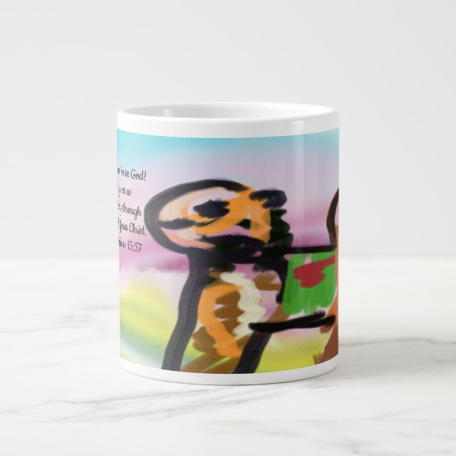 jesus no worry large coffee mug (Front)