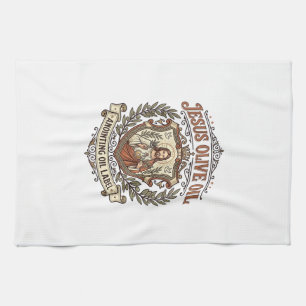Jesus Olive Oil Anointing Oil Label Jesus Olive Oi Kitchen Towel