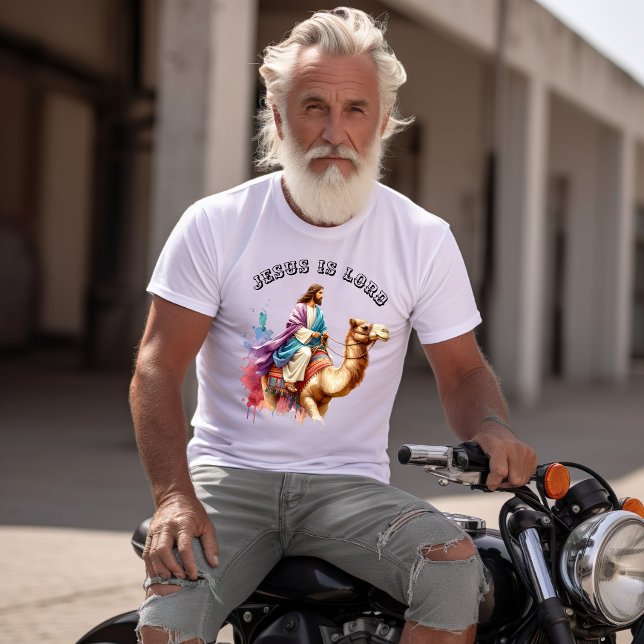 Jesus on a camel in colourful deserts T-Shirt (Creator Uploaded)