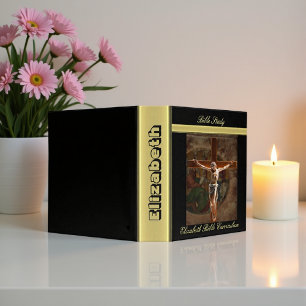 Jesus on a wood cross binder