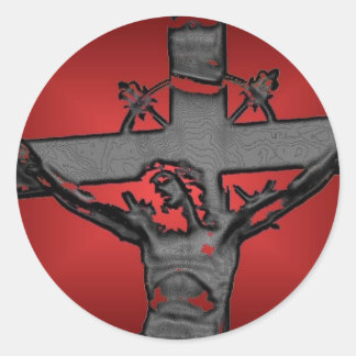 Jesus on Cross 4c Classic Round Sticker