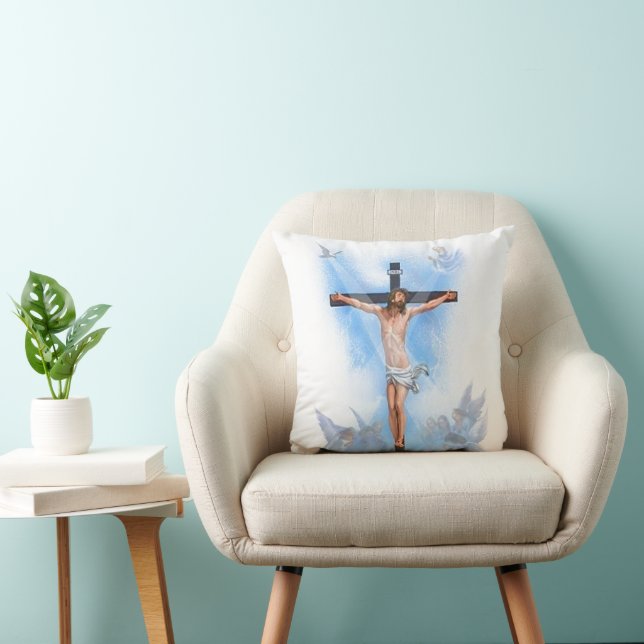 Jesus on cross with birds Pillow (Chair)