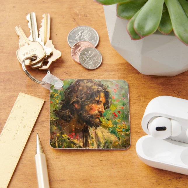 Jesus on Meadow Keychain (Desk)