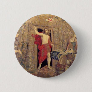 Jesus on Resurrection Tapestry in the Vatican 2 Inch Round Button