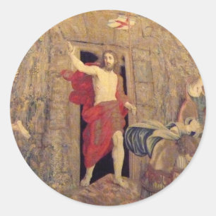 Jesus on Resurrection Tapestry in the Vatican Classic Round Sticker