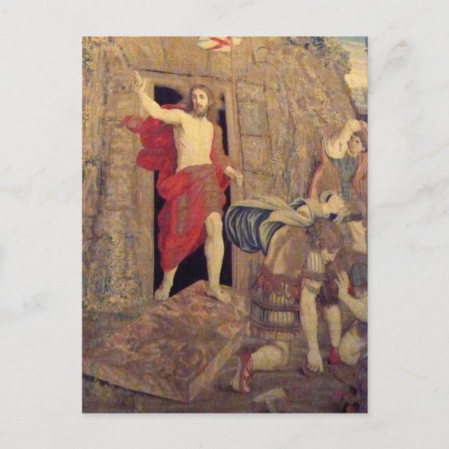 Jesus on Resurrection Tapestry in the Vatican Postcard (Front)