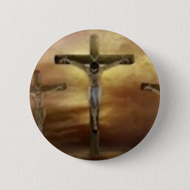 JESUS ON THE CROSS 2 INCH ROUND BUTTON (Front)