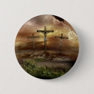 JESUS ON THE CROSS 2 INCH ROUND BUTTON