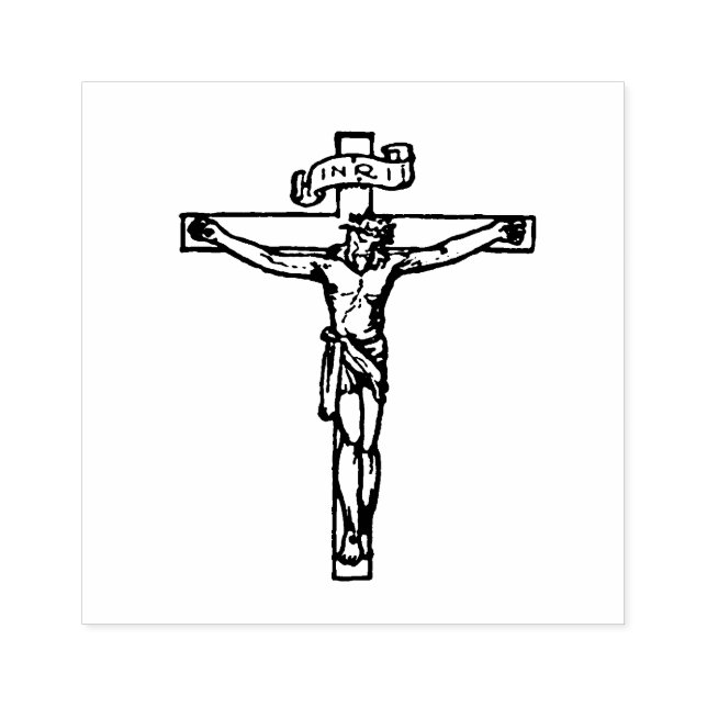 Jesus on the Cross Crucifix Religious Catholic Rubber Stamp (Imprint)