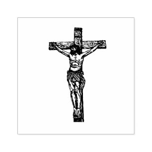 Jesus on the Cross Crucifix Religious Catholic Rubber Stamp