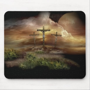 JESUS ON THE CROSS MOUSE PAD
