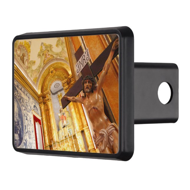 Jesus on the cross trailer hitch cover (Left)
