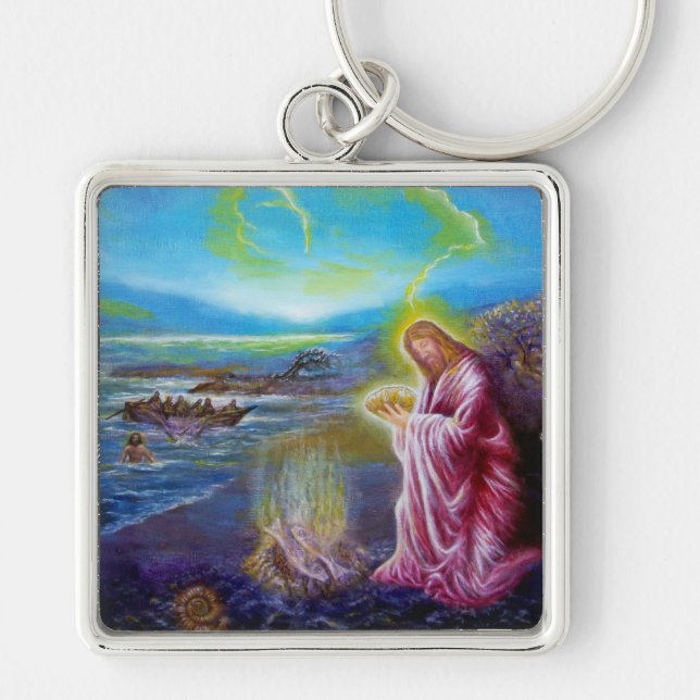 JESUS ON THE SEASHORE ,St John 21 Keychain (Front)