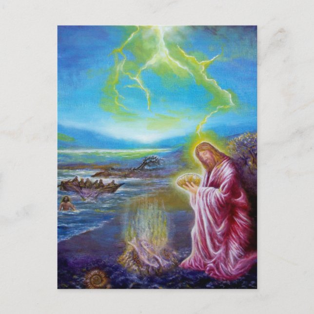 JESUS ON THE SEASHORE ,St John 21 Postcard (Front)