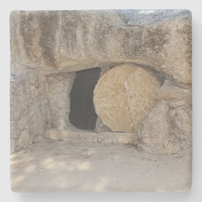Jesus Open Tomb Square Coaster (Front)