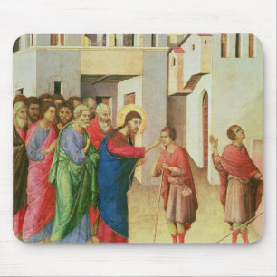 Jesus Opens the Eyes of a Man Born Blind, 1311 Mouse Pad