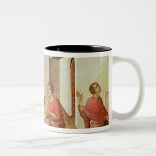Jesus Opens the Eyes of a Man Born Blind, 1311 Two-Tone Coffee Mug