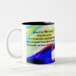 jesus over love Two-Tone coffee mug
