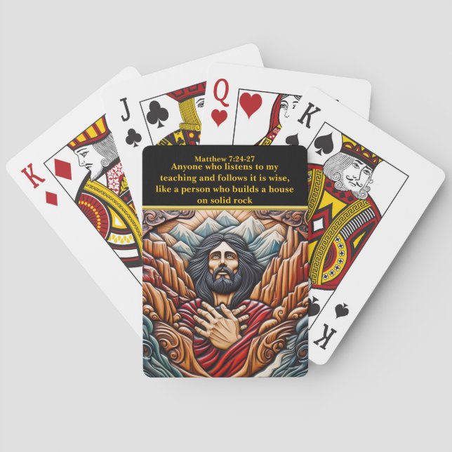 Jesus Over the Majestic Peaks Playing Cards (Back)