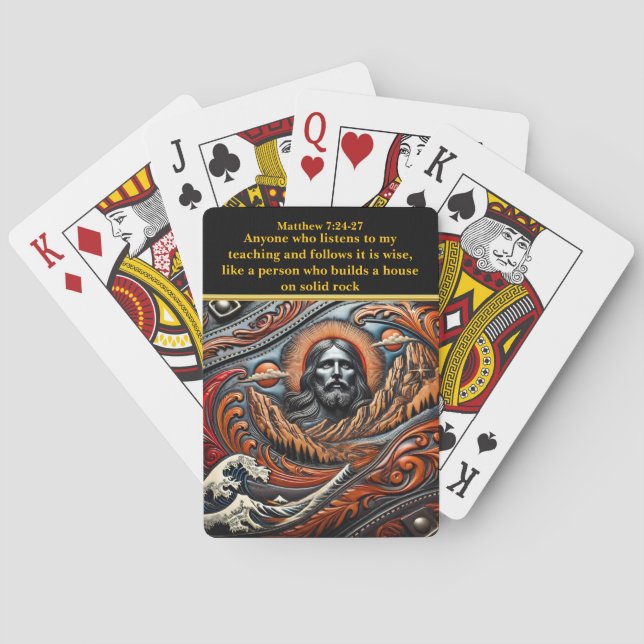 Jesus Over the Mountain Realms Playing Cards (Back)