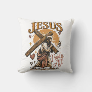 Jesus paid it all throw pillow