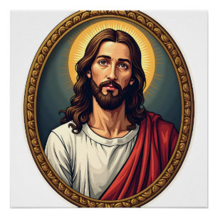 Jesus Palm Seal Vintage Engraving Shirt 2 Poster