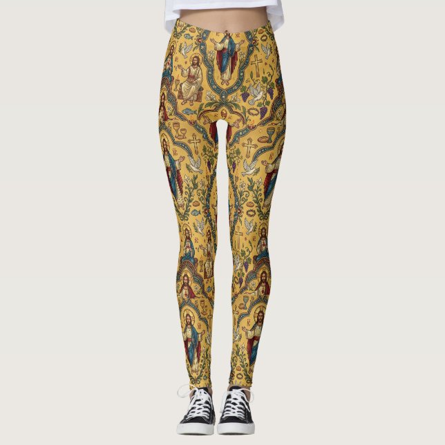Jesus Pattern Leggings (Front)