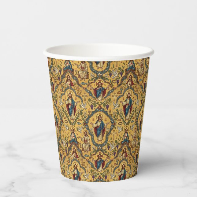 Jesus Pattern Paper Cups (Back)