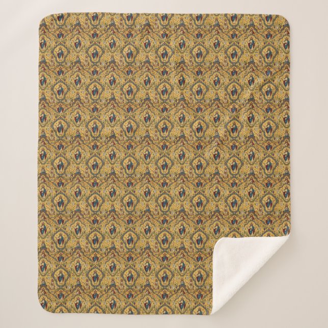 Jesus Pattern Sherpa Blanket (Front)