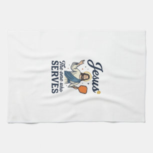 Jesus Pickleball The One Who Serves Shirt Kitchen Towel