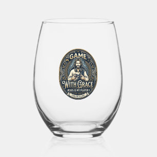 Jesus Pickleball Vintage Shirt Christian Graphic_1 Stemless Wine Glass