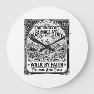 Jesus Pilgrimage Camino Holy Journey Large Clock