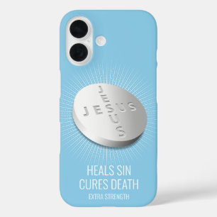 Jesus Pill - Customizable Faith Pray Hope God Blue iPhone 16 Case