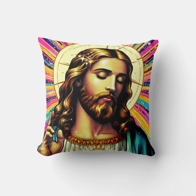 Jesus pillow! throw pillow (Front)