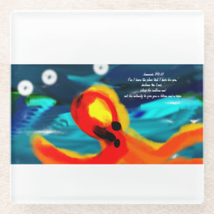 jesus plan glass coaster