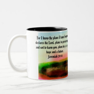 jesus plan  Two-Tone coffee mug