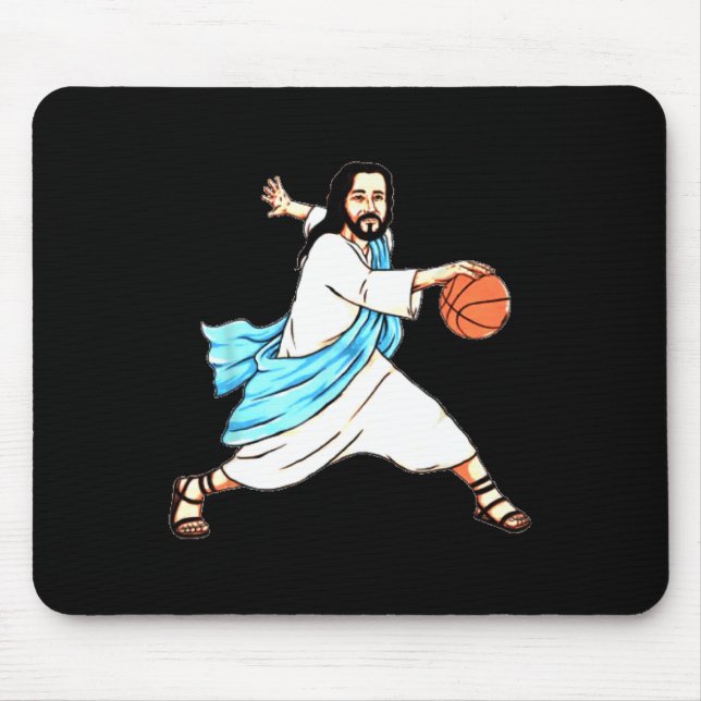 Jesus Play Basketball Fun Christmas  Mouse Pad (Front)