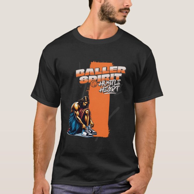 Jesus Playing Basketball Shirt Cool Baller Spirit  (Front)
