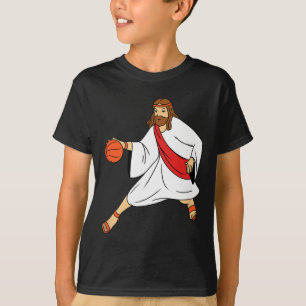 Jesus Playing Bysketbyll 1 T-Shirt