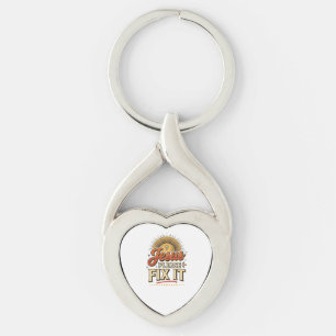Jesus Please Fix It Vintage Christian Typography D Keychain