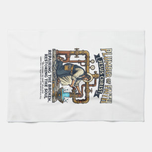 Jesus Plumber Graphic Tee Christian Art_1 Kitchen Towel