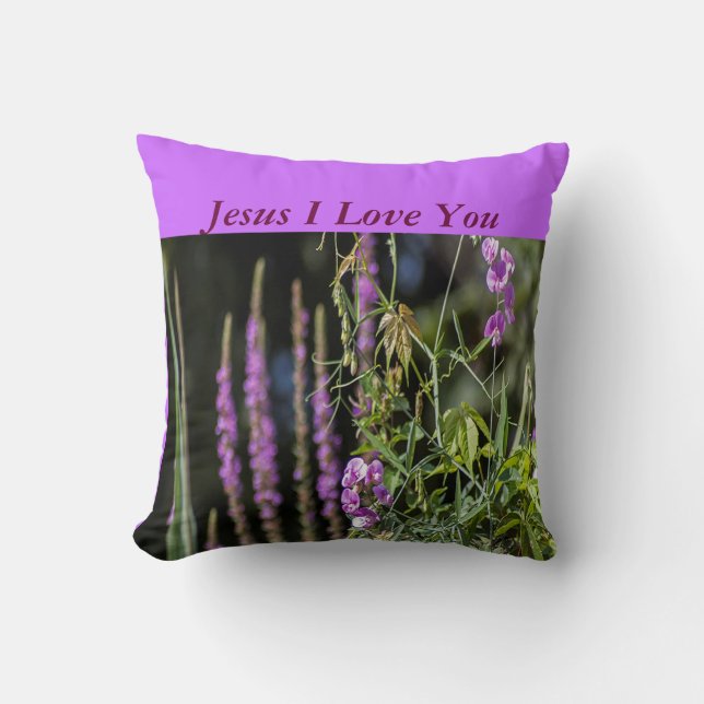 "Jesus" Polyester Throw Pillow 16" x 16" (Front)
