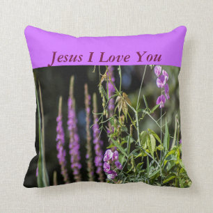 "Jesus" Polyester Throw Pillow 16" x 16"