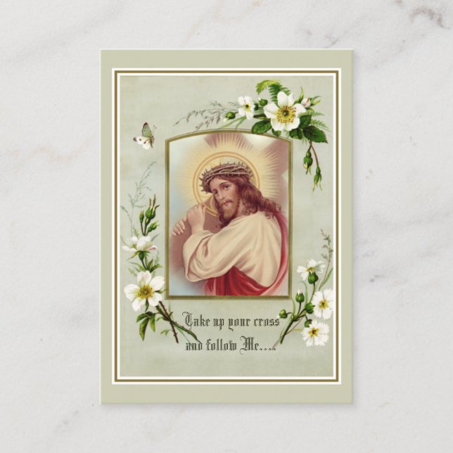 Jésus portant la prière croisée Carte religieuse (Devant)